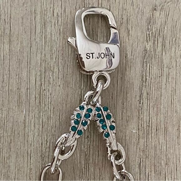 NWOT St. John Designer Gold & Green Crystal Leaf Chain Belt or Necklace. Luxury - Picture 11 of 13